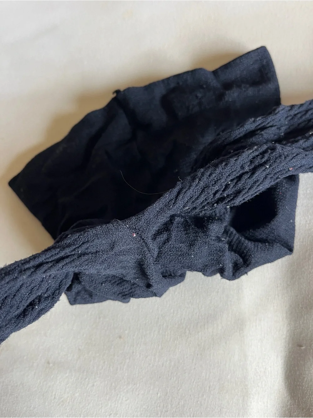 Navy Dark Blue Textured Cable Knit Footed Tights Stockings Stretch Hosiery